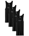 Sean John Men's Rib Tank, Pack Of 4 In Black