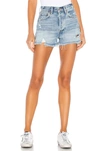 Agolde Stella High-rise Organic-denim Shorts In Swapmeet