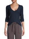 James Perse Long-sleeve Cotton-blend Top