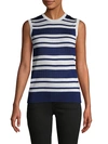 DOLCE & GABBANA STRIPED SILK TANK TOP,0400011936623