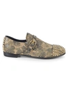 GIUSEPPE ZANOTTI CAMOUFLAGE STUDDED SMOKING SLIPPERS,0400098335287