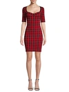 RONNY KOBO CHECKERED SHEATH DRESS,0400099775574