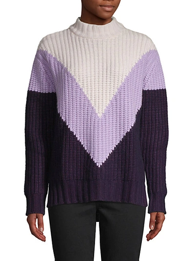 Autumn Cashmere Tri-color Shaker Mockneck Sweater