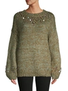 ALLISON NEW YORK SEQUIN-EMBELLISHED CREWNECK SWEATER,0400011584628