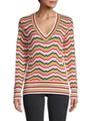 TRINA TURK TAKE OFF CHEVRON COTTON SWEATER,0400012239222