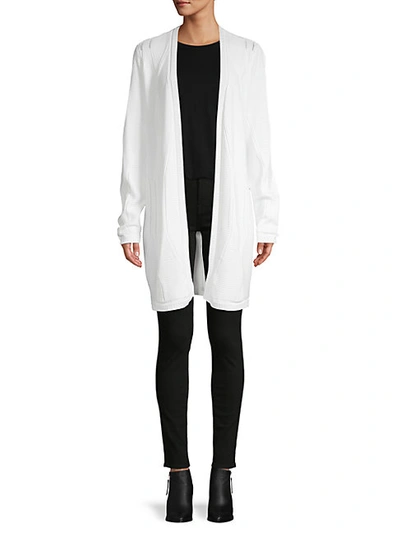 Calvin Klein Cable-knit Open-front Cardigan In Soft White