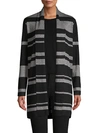 CALVIN KLEIN STRIPED SHAWL COLLAR CARDIGAN,0400012207097