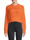 RTA CABLE-KNIT COTTON CROPPED SWEATER,0400012261211