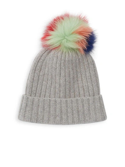 Portolano Girl's Dyed Fox Fur Cashmere Hat