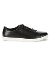 Cole Haan Leather Cap Toe Low-top Sneakers In Black