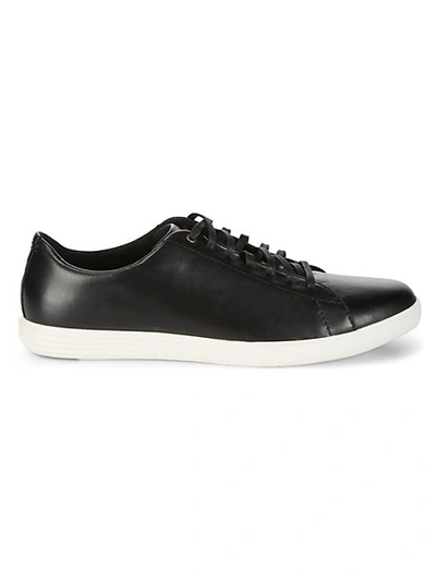 Cole Haan Leather Cap Toe Low-top Sneakers In Black