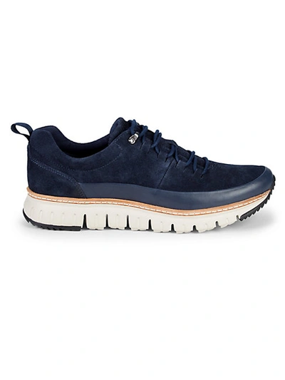 Cole Haan Zerogrand Suede Leather Rugged Oxford In Blbrry Sde
