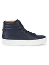 BUSCEMI LACE-UP LEATHER HIGH-TOP SNEAKERS,0400098381748