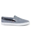 BEN SHERMAN PERCY FAUX LEATHER-TRIMMED SLIP-ON SNEAKERS,0400010530433