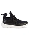 KARL LAGERFELD LEATHER & KNIT SNEAKERS,0400012155114