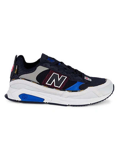 New Balance 'x-racer Cordura' Colourblock Sneakers In Grey Blue