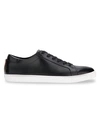 Kenneth Cole Kam Lace Up Sneakers In Black Leather