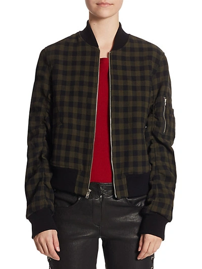 A.l.c Andrew Gingham Wool Bomber Jacket