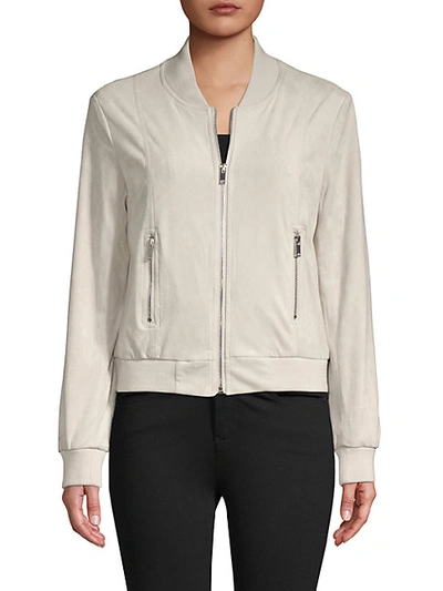 Dolce Cabo Zip-up Bomber Jacket In Beige