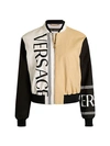 VERSACE COLORBLOCK LOGO BOMBER JACKET,0400012523090