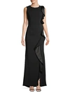 CARMEN MARC VALVO INFUSION RUFFLE TRUMPET GOWN,0400011409924