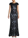 CALVIN KLEIN SEQUIN CAP-SLEEVE GOWN,0400011430622