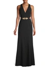 BCBGMAXAZRIA SLEEVELESS CUT-OUT GOWN,0400011872065