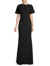 BADGLEY MISCHKA OPEN-BACK BOATNECK GOWN,0400011850573