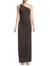 LAUNDRY BY SHELLI SEGAL METALLIC LEOPARD-PRINT ONE-SHOULDER GOWN,0400011709693