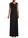 ADRIANNA PAPELL EMBELLISHED DRAPE-FRONT GOWN,0400011736264
