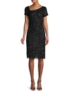 ADRIANNA PAPELL BEADED SHEATH DRESS,0400011735281