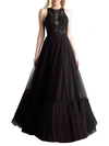 BASIX BLACK LABEL SLEEVELESS TULLE GOWN,0400012422702