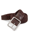 SAKS FIFTH AVENUE COLLECTION BRAIDED REVERSIBLE BUCKLE SUEDE BELT,0400010754041
