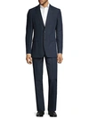 BURBERRY STANDARD-FIT STRIPED COTTON-BLEND SUIT,0400012465548