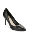 KARL LAGERFELD ROULLE LEATHER POINT-TOE PUMPS,0400093318083