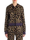 VERSACE METALLIC LEOPARD ZIP-UP HOODIE,0400012515954