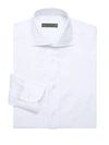 Corneliani Textured Circles Pinstripe Dress Shirt
