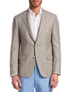 SAKS FIFTH AVENUE COLLECTION BY SAMUELSOHN PRINCE OF WALES PLAID WOOL SPORTCOAT,0400011611979