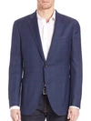 LUCIANO BARBERA BUTTONED WOOL BLAZER,0400012271306