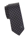 ROBERTO CAVALLI WINDOWPANE SILK TIE,0400012371304