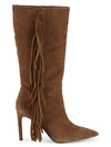 SAM EDELMAN FAYETTE FRINGED SUEDE MID-CALF BOOTS,0400011984661