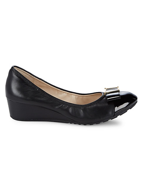 cole haan emory bow block heel pumps