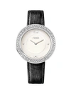 FENDI MY WAY STAINLESS STEEL, DIAMOND & LEATHER-STRAP WATCH,0400011823525