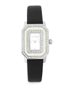 TED BAKER BLISS GLITZ STAINLESS STEEL AND LEATHER STRAP WATCH,0400093994144