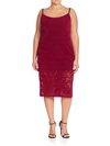 ABS BY ALLEN SCHWARTZ PLUS FLORAL LACE SHEATH DRESS,0400097386499