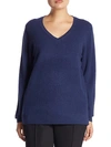 Saks Fifth Avenue Plus V-neck Cashmere Knitted Sweater