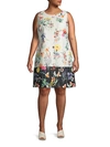 ADRIANNA PAPELL PLUS PRINTED SHIFT DRESS,0400011062645