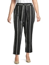 VINCE CAMUTO PLUS STRIPED BELTED PANTS,0400011200109