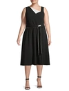 Calvin Klein Plus Tie-waist Sleeveless Dress