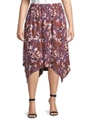 RACHEL RACHEL ROY PLUS HANDKERCHIEF-HEM FLORAL SKIRT,0400011296836